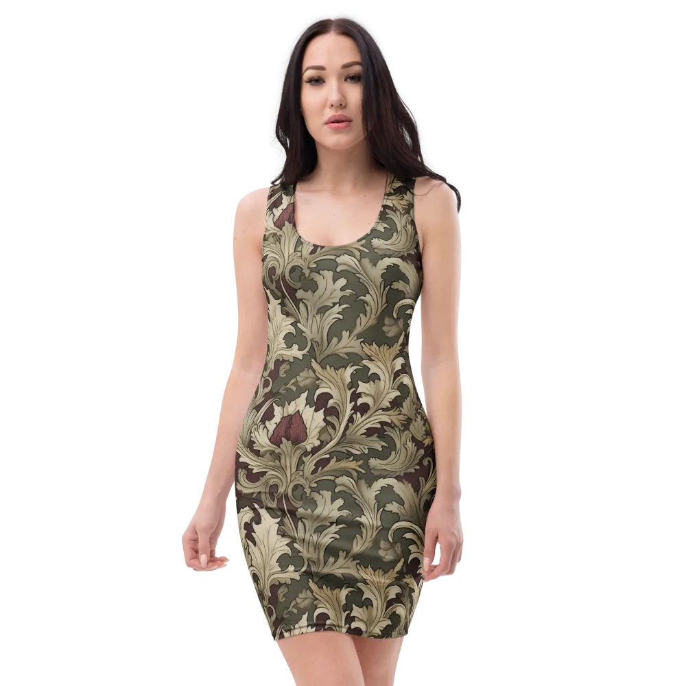 Baroque Verdure on Bodycon Dress — Front