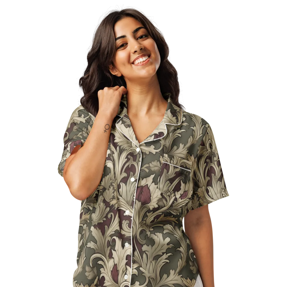 Baroque Verdure on Women's Short Sleeve Pajama Top — Front