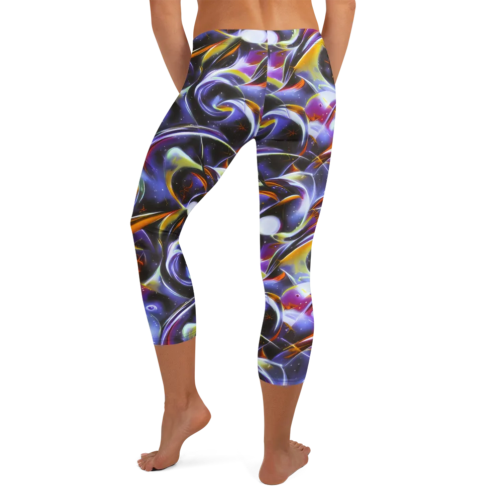 Nebula Flux on Capri Leggings — Back