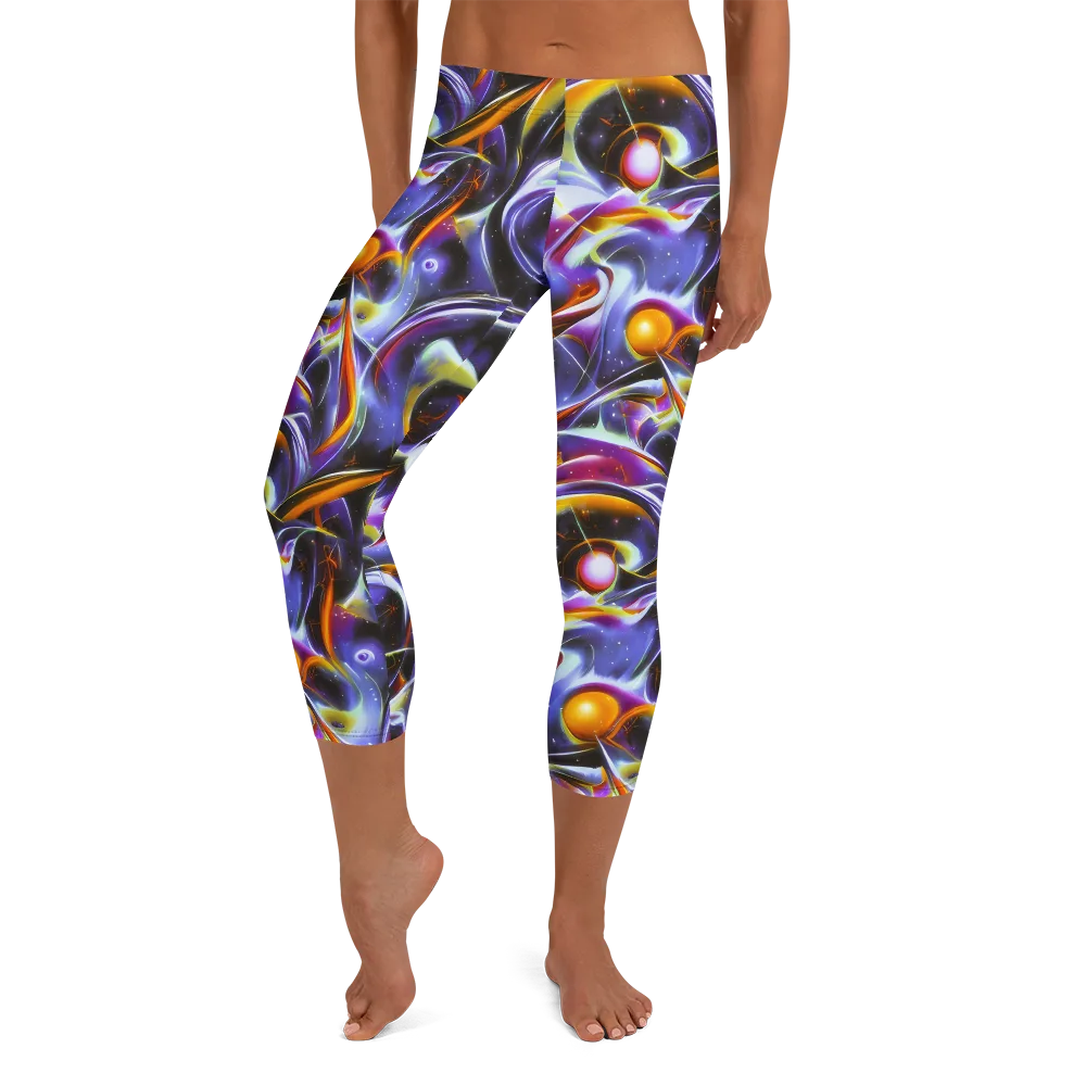 Nebula Flux on Capri Leggings — Front
