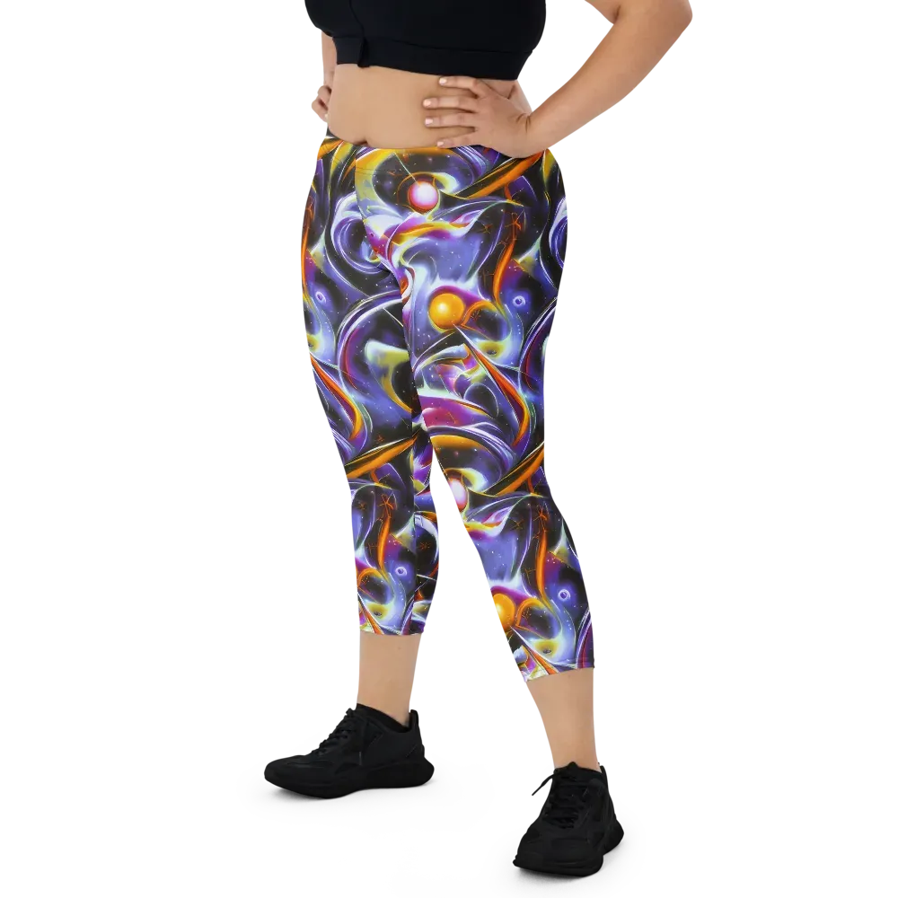 Nebula Flux on Capri Leggings — Front