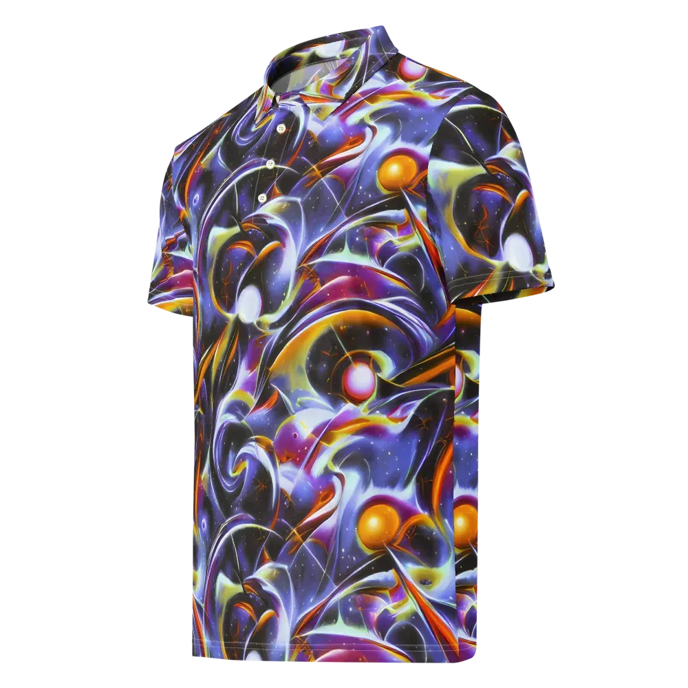 Nebula Flux on Men's Slim Fit Polo Shirt — Left Front