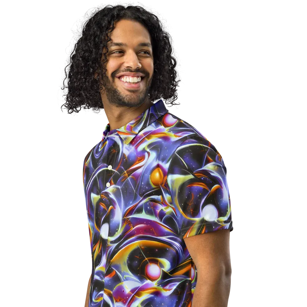Nebula Flux on Men's Slim Fit Polo Shirt — Left Front