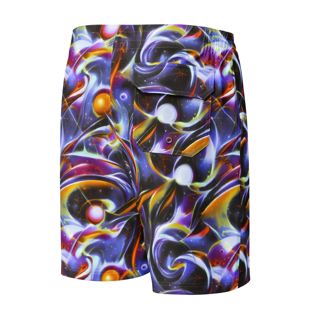 Nebula Flux on Men's Board Shorts — Back