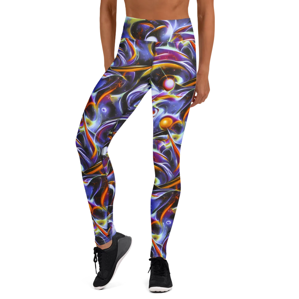 Nebula Flux on Yoga Leggings — Front