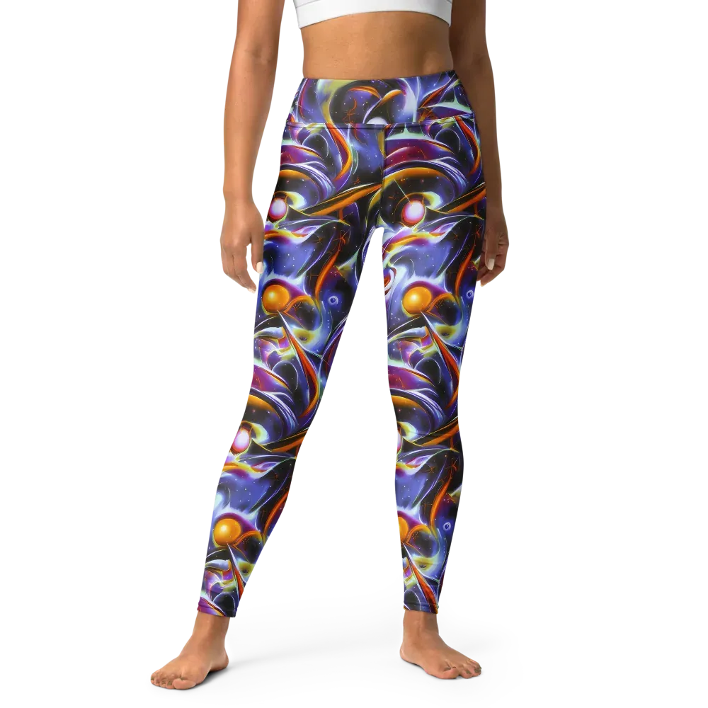 Nebula Flux on Yoga Leggings — Front