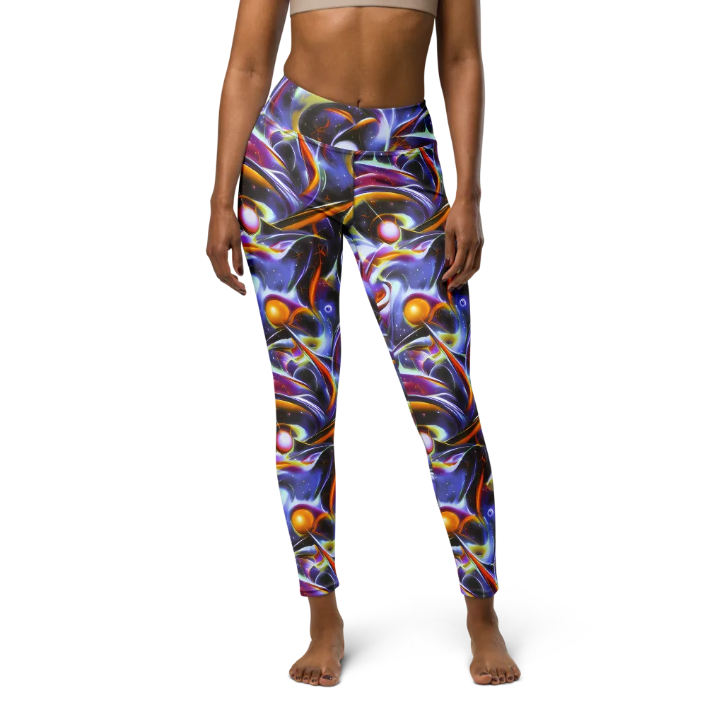 Nebula Flux on Yoga Leggings — Front