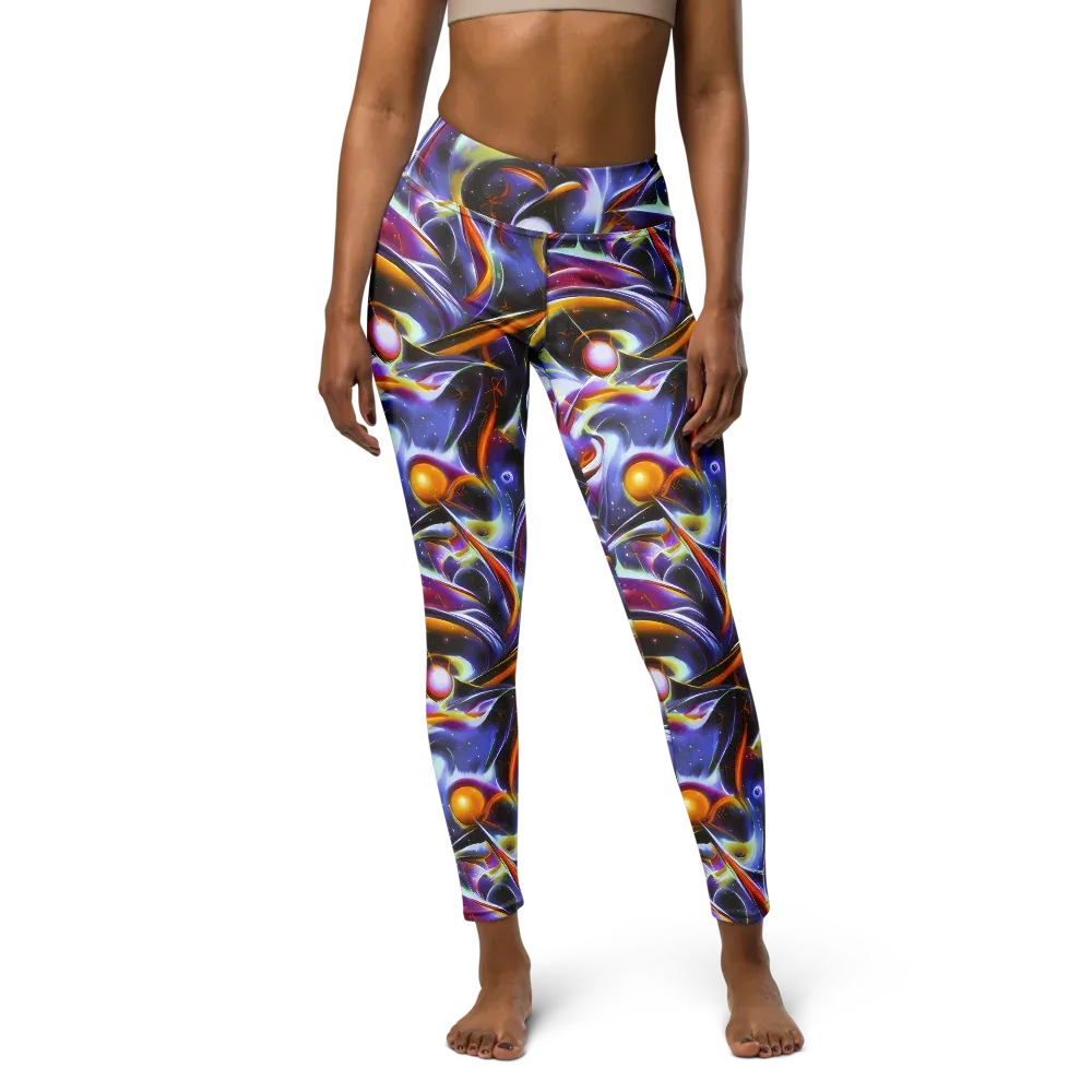 Nebula Flux on Yoga Leggings — Front
