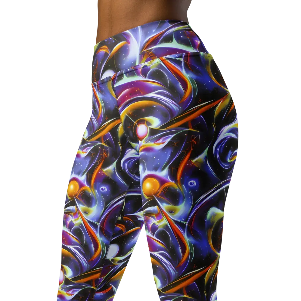 Nebula Flux on Yoga Leggings — Left Front