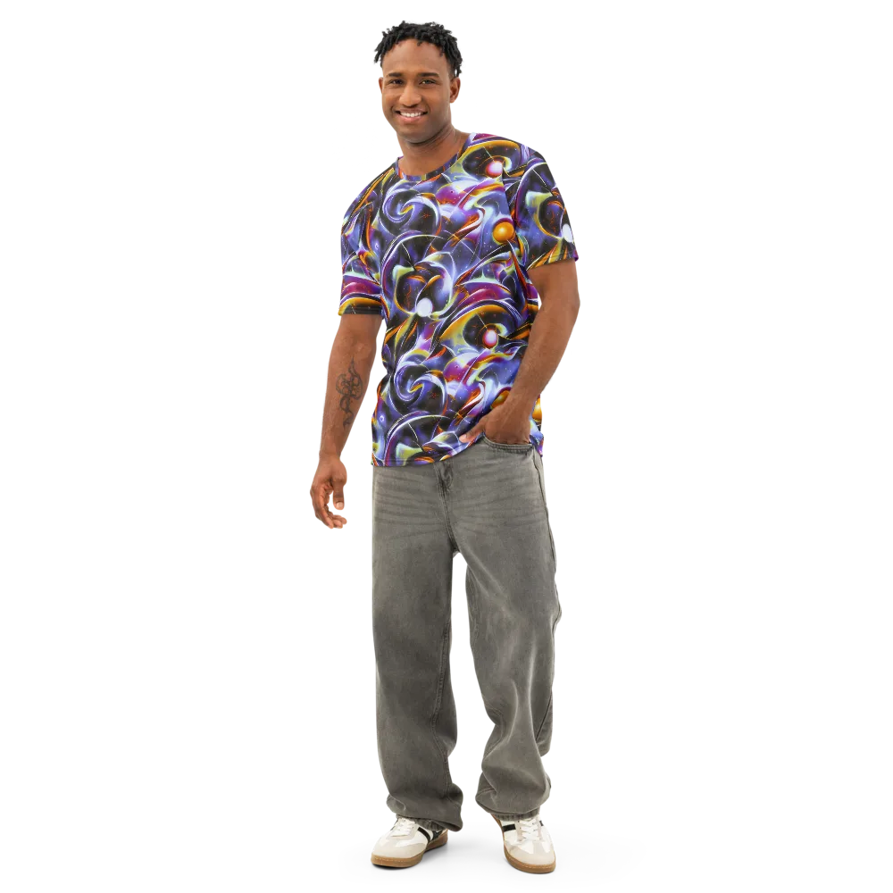 Nebula Flux on Men's Cotton Crew Neck T-Shirt — Front