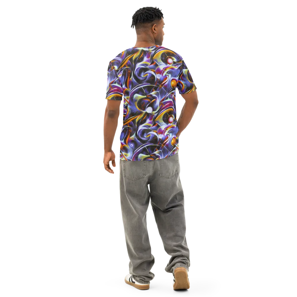 Nebula Flux on Men's Cotton Crew Neck T-Shirt — Back