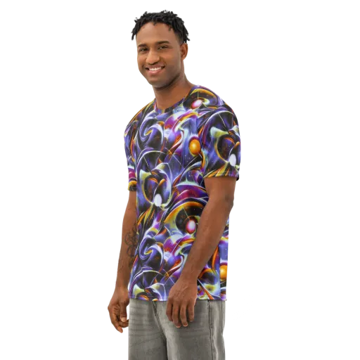 Nebula Flux on a Men's Cotton Crew Neck T-Shirt