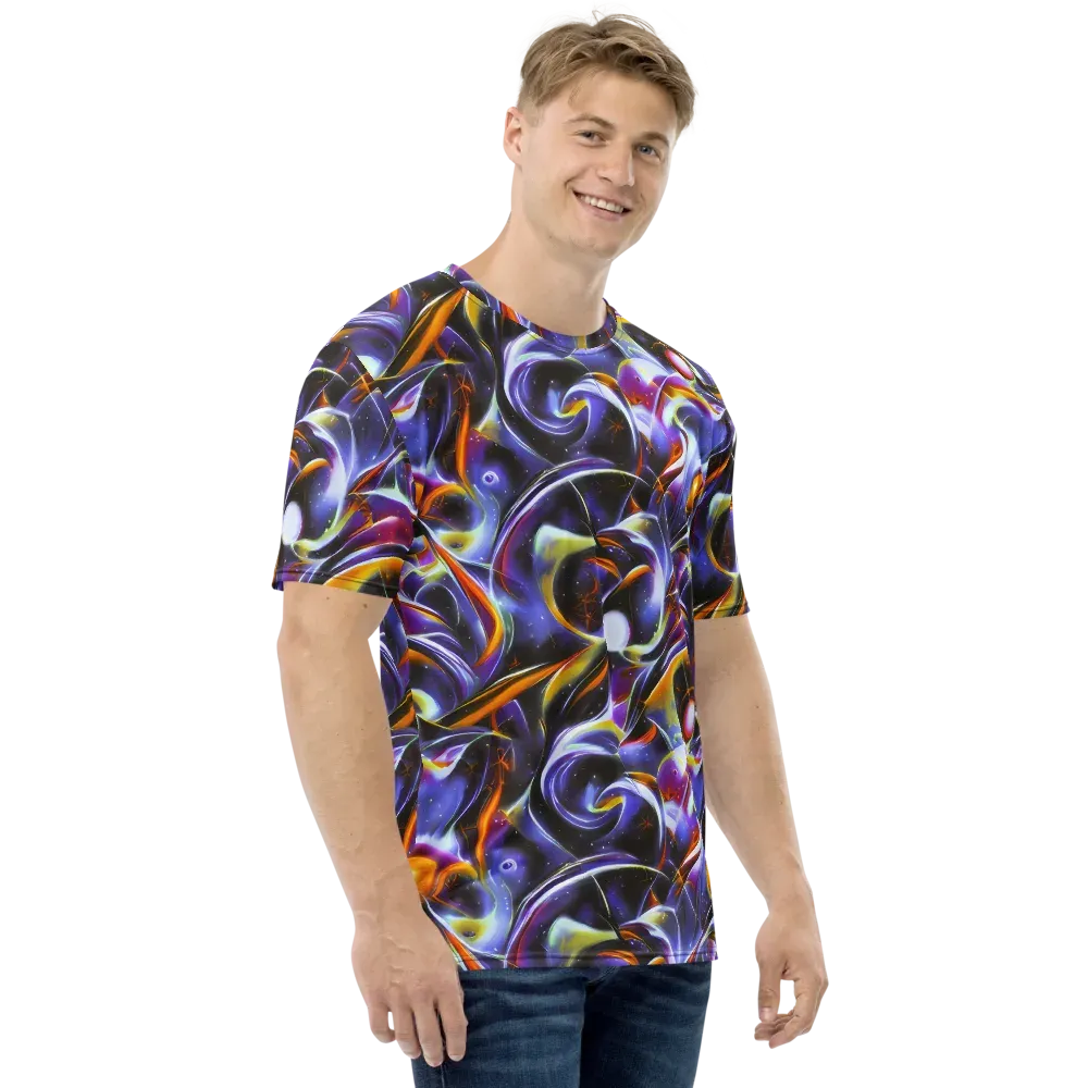 Nebula Flux on Men's Crew Neck T-Shirt — Right