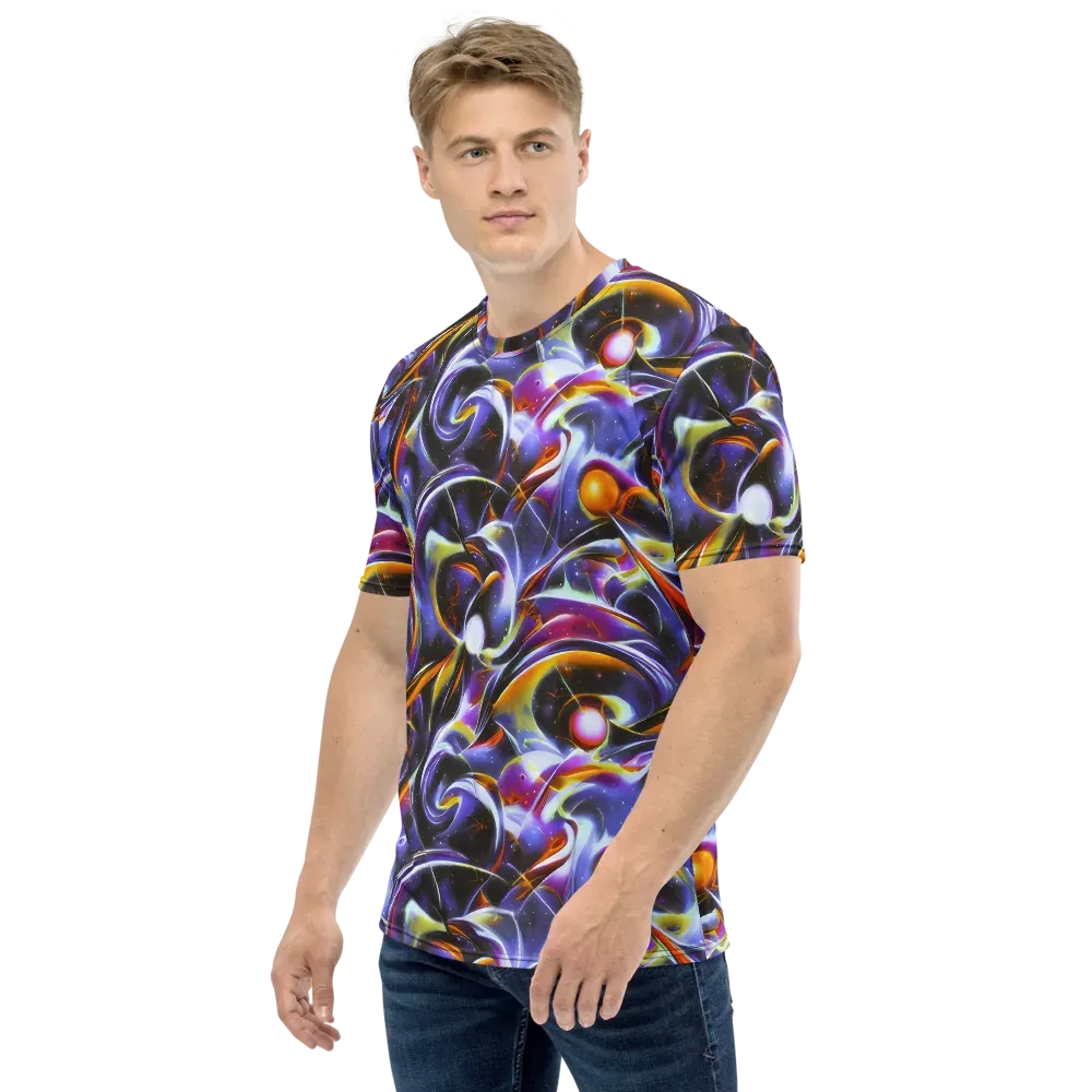 Nebula Flux on Men's Crew Neck T-Shirt — Left