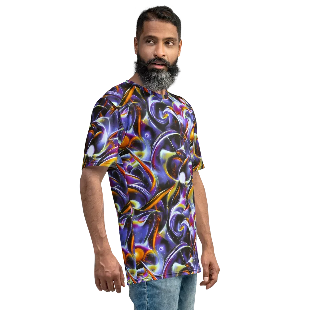 Nebula Flux on Men's Crew Neck T-Shirt — Right
