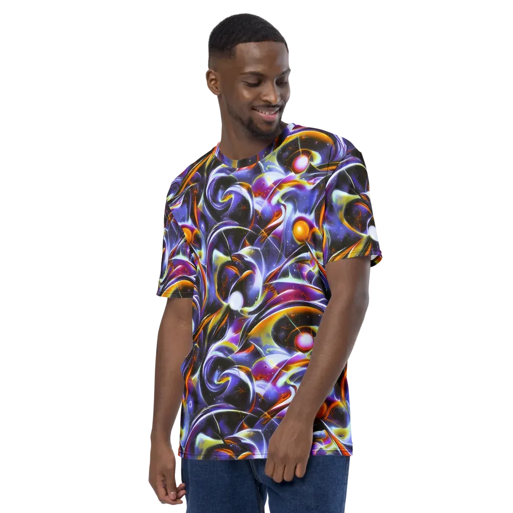 Nebula Flux on Men's Crew Neck T-Shirt — Left