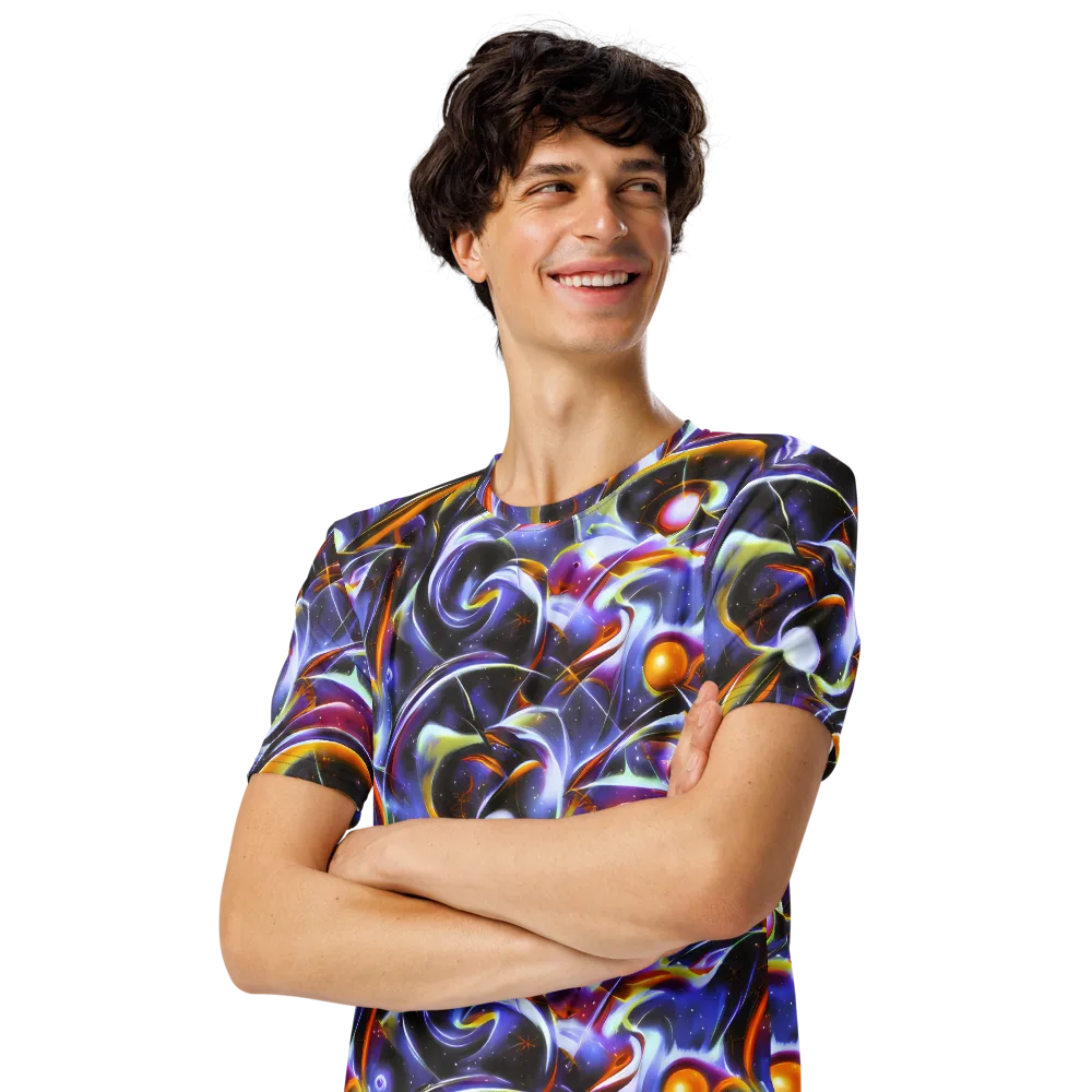 Nebula Flux on Men's Crew Neck T-Shirt — Left Front