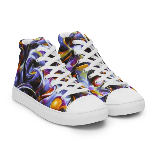Nebula Flux on a Men's High Top Canvas Shoes
