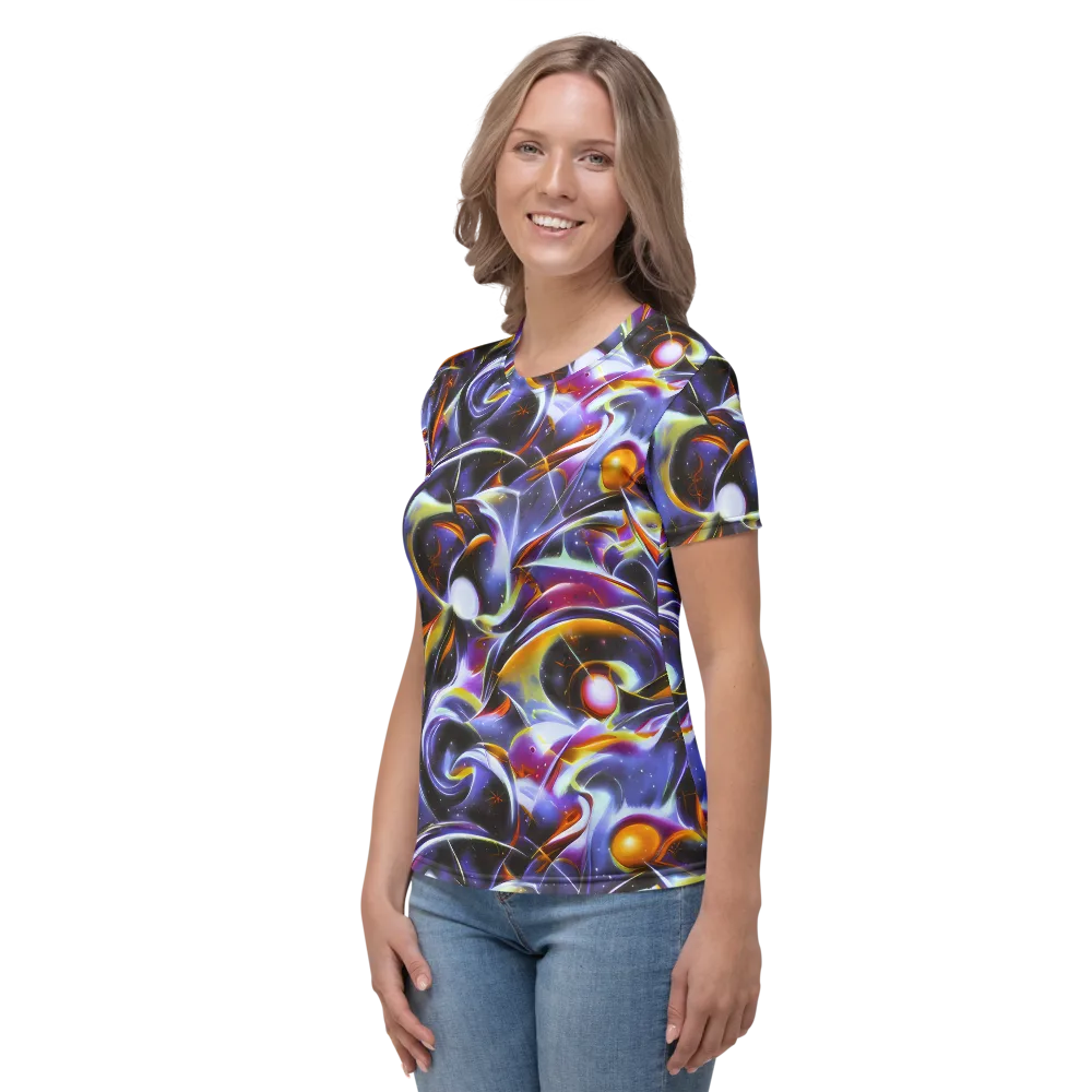 Nebula Flux on Women's Crew Neck T-Shirt — Left