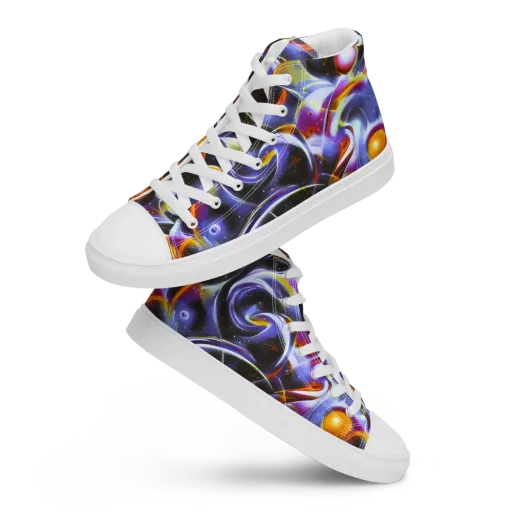 Nebula Flux on a Women's High Top Canvas Shoes