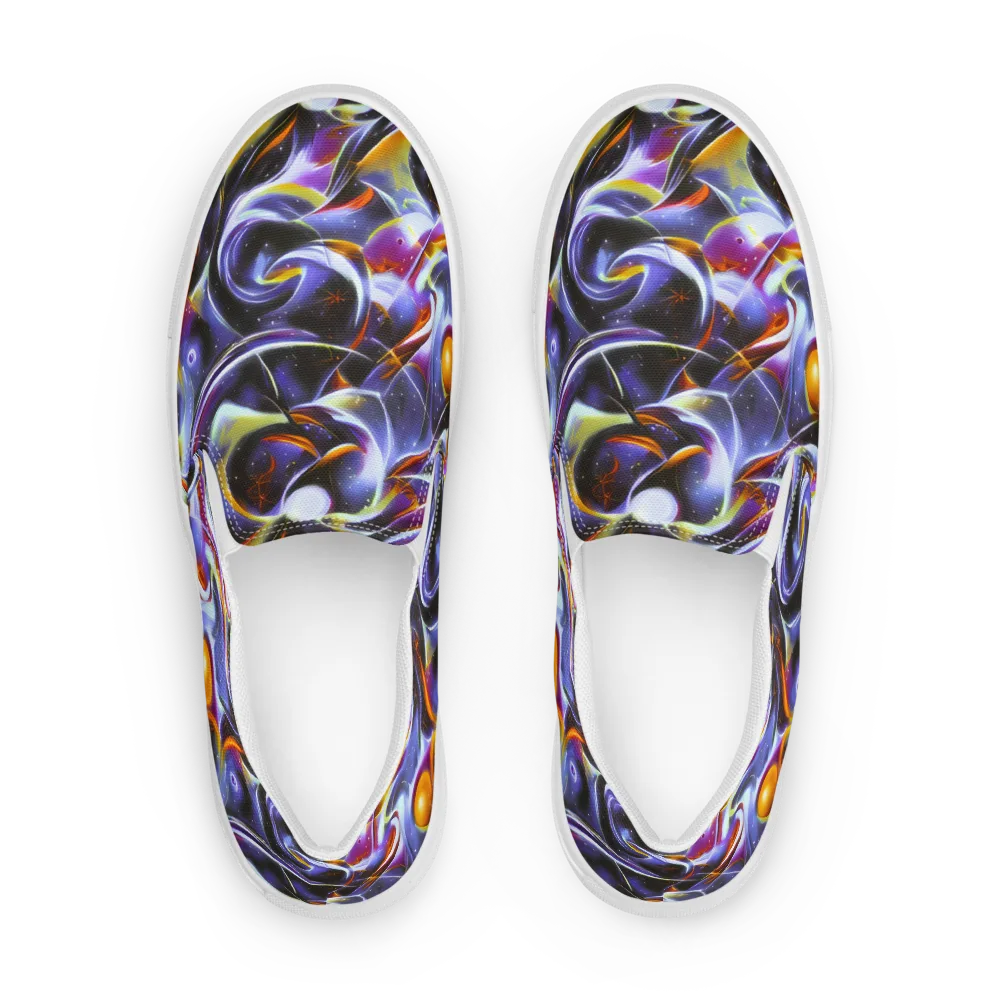 Nebula Flux on Men's Slip-On Canvas Shoes — Front