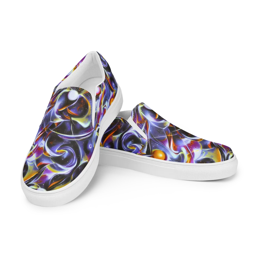 Nebula Flux on Men's Slip-On Canvas Shoes — Left Front