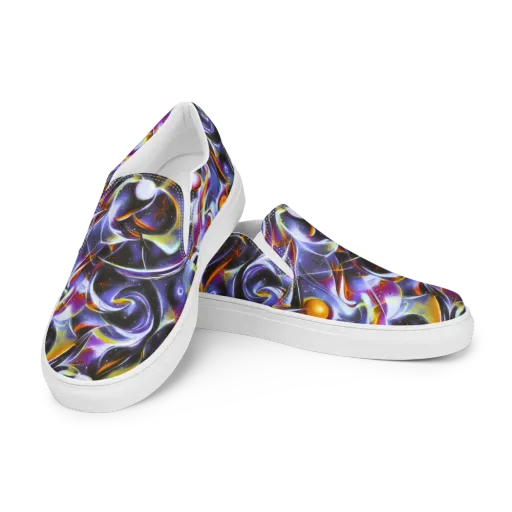Nebula Flux on a Men's Slip-On Canvas Shoes