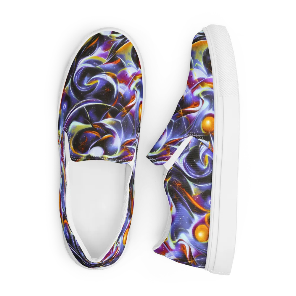 Nebula Flux on Men's Slip-On Canvas Shoes — Front