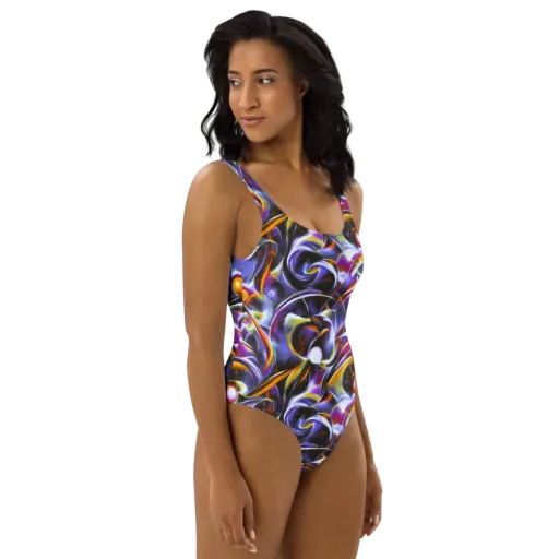 Nebula Flux on a One-Piece Swimsuit