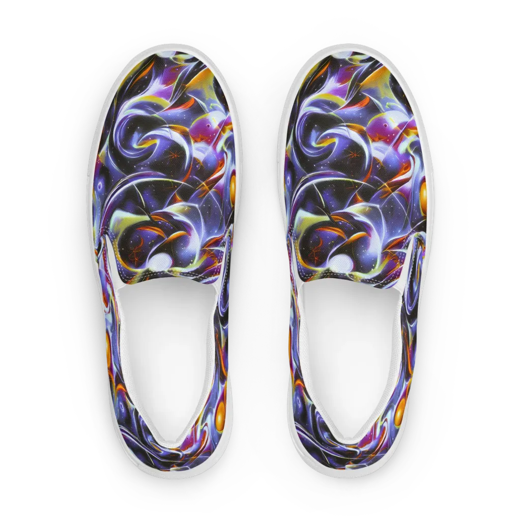 Nebula Flux on Women's Slip-On Canvas Shoes — Front