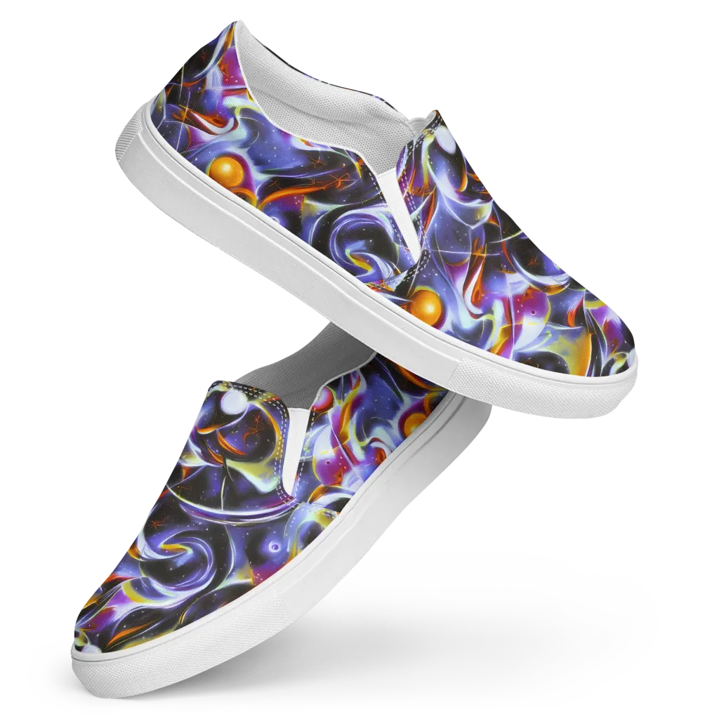Nebula Flux on Women's Slip-On Canvas Shoes — Front