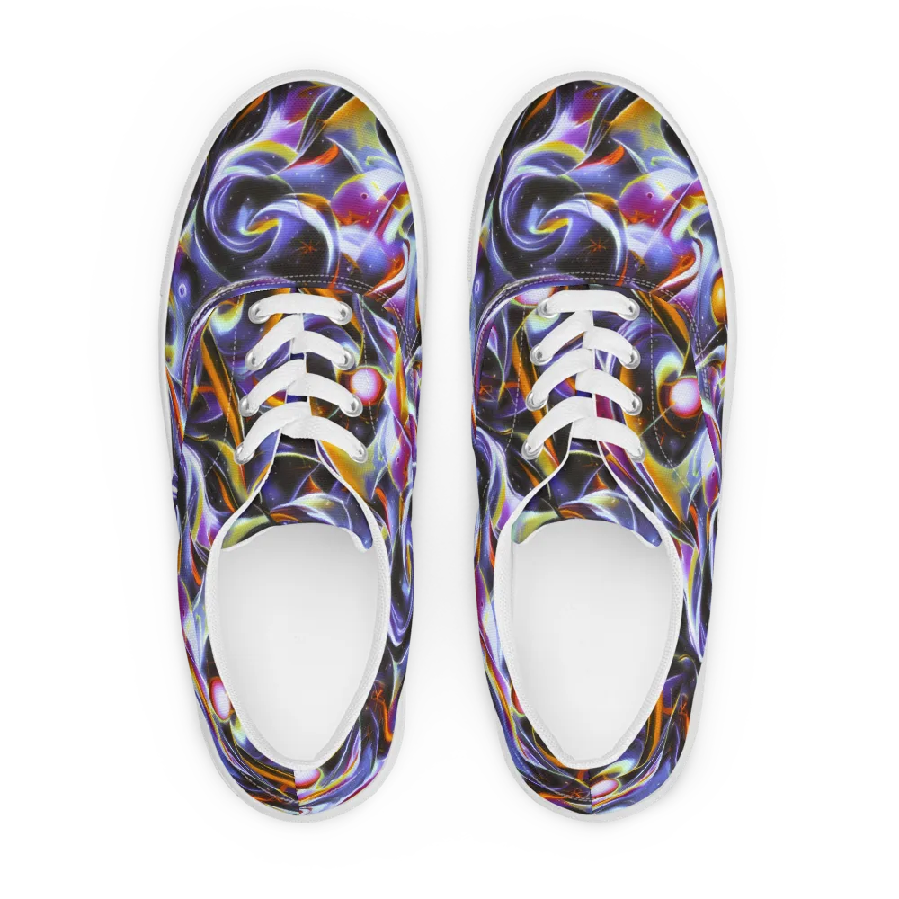 Nebula Flux on Men's Lace-Up Canvas Shoes — Front