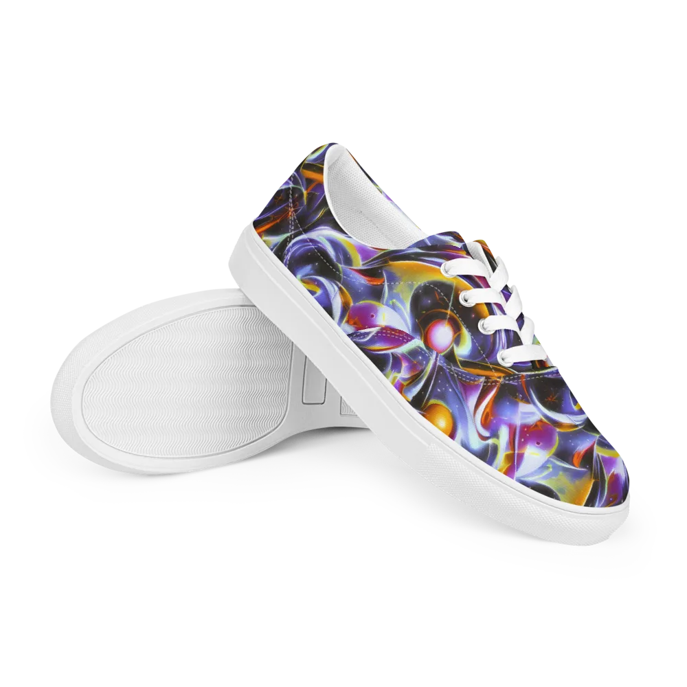 Nebula Flux on Men's Lace-Up Canvas Shoes — Right Front