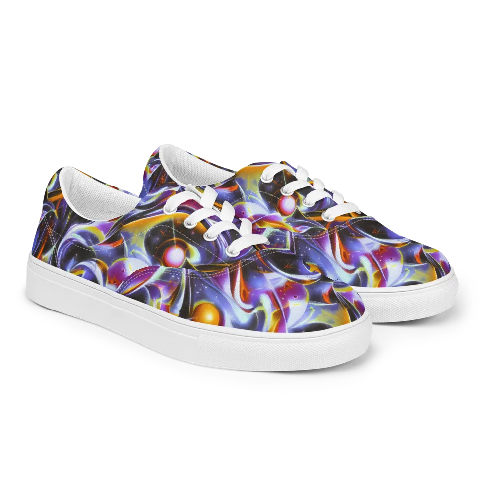 Nebula Flux on Men's Lace-Up Canvas Shoes — Right Front