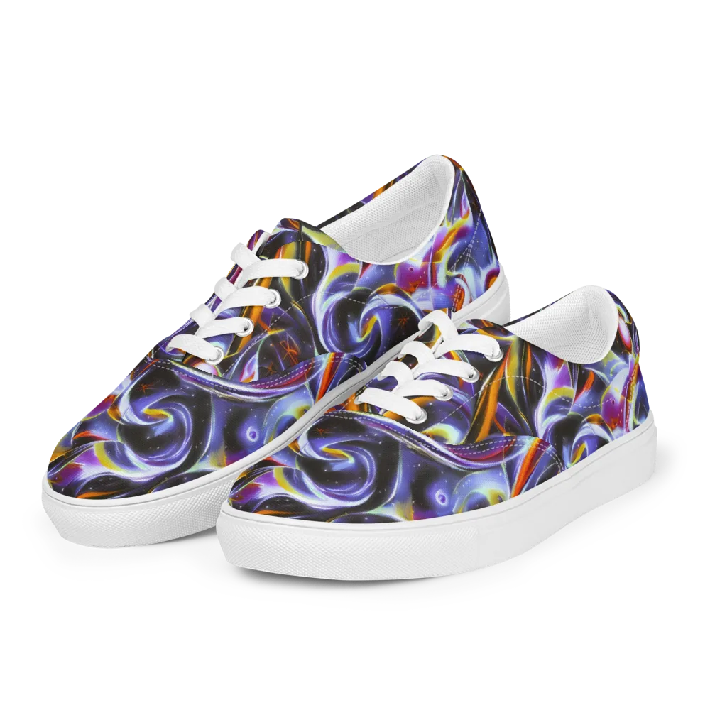 Nebula Flux on Men's Lace-Up Canvas Shoes — Left Front