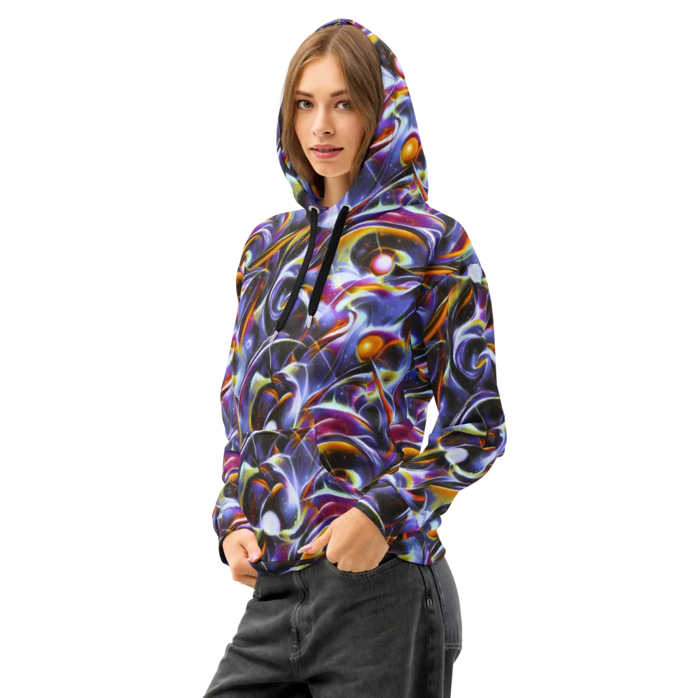 Nebula Flux on Cotton Hoodie — Left Front