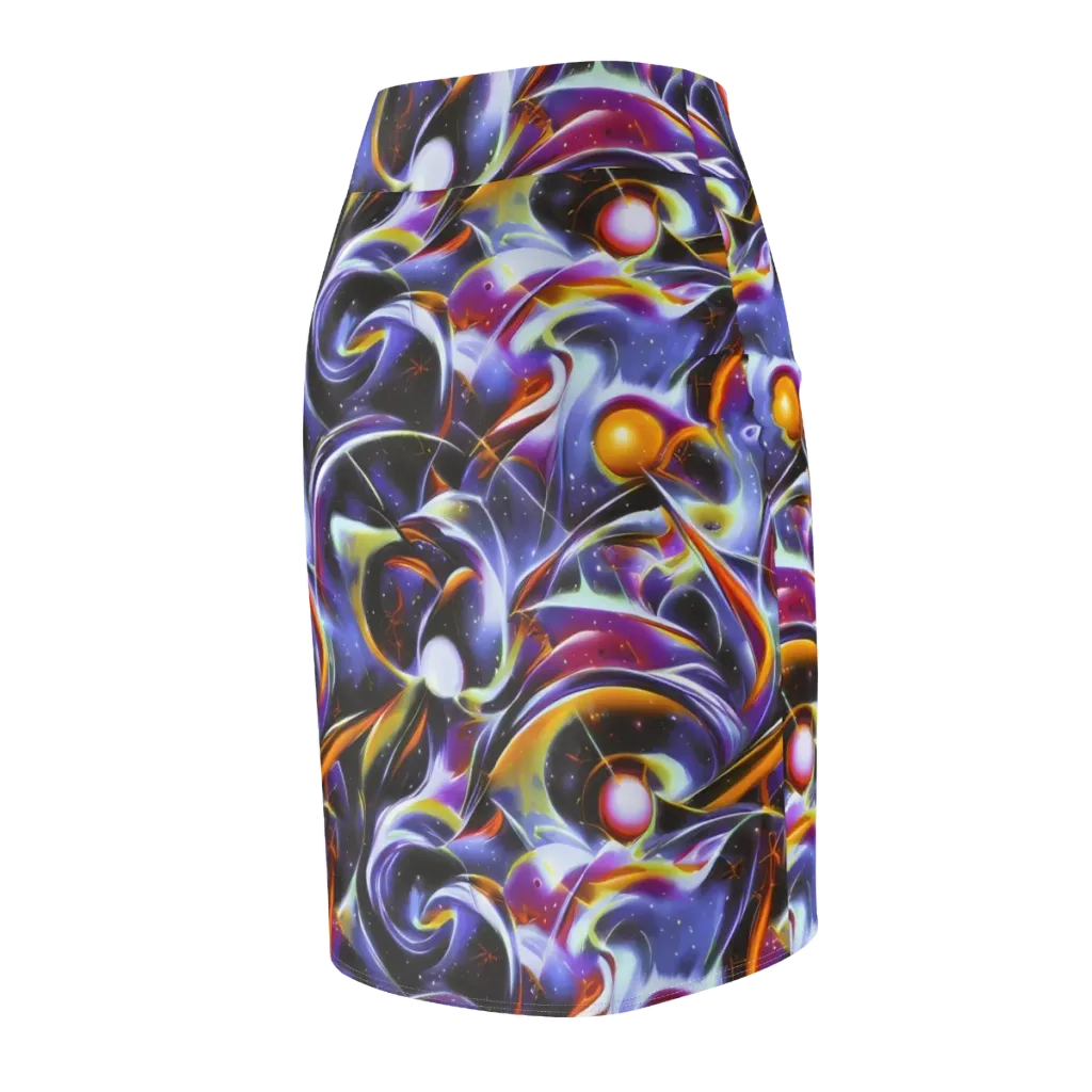 Nebula Flux on Pencil Skirt — Back Side