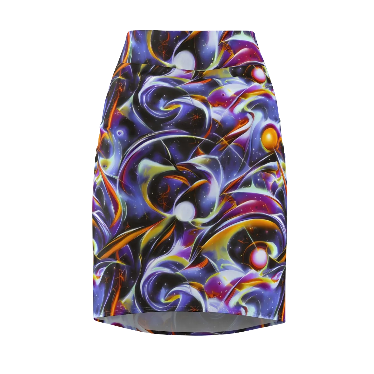 Nebula Flux on Pencil Skirt — Front