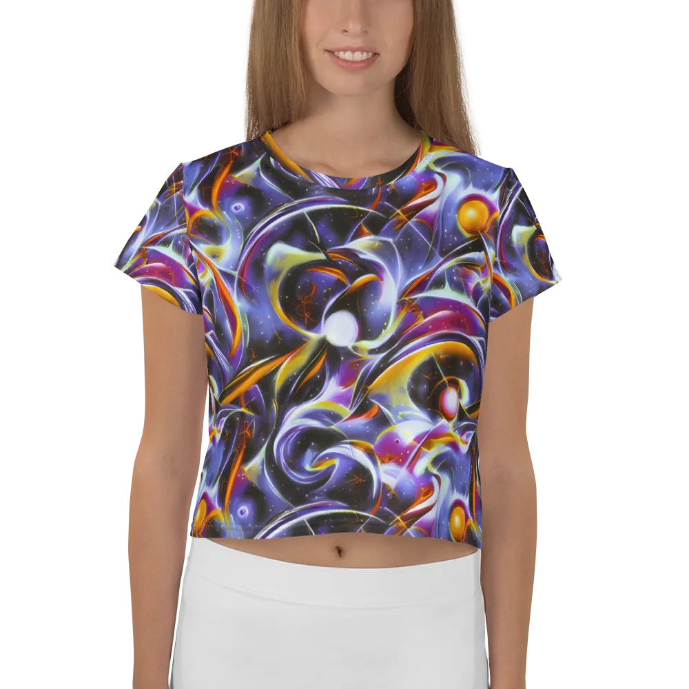 Nebula Flux on Crop Tee — Front