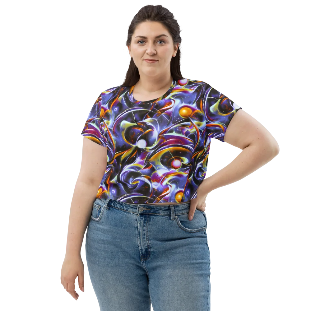 Nebula Flux on Crop Tee — Front