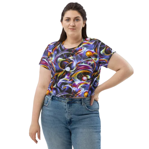 Nebula Flux on a Crop Tee