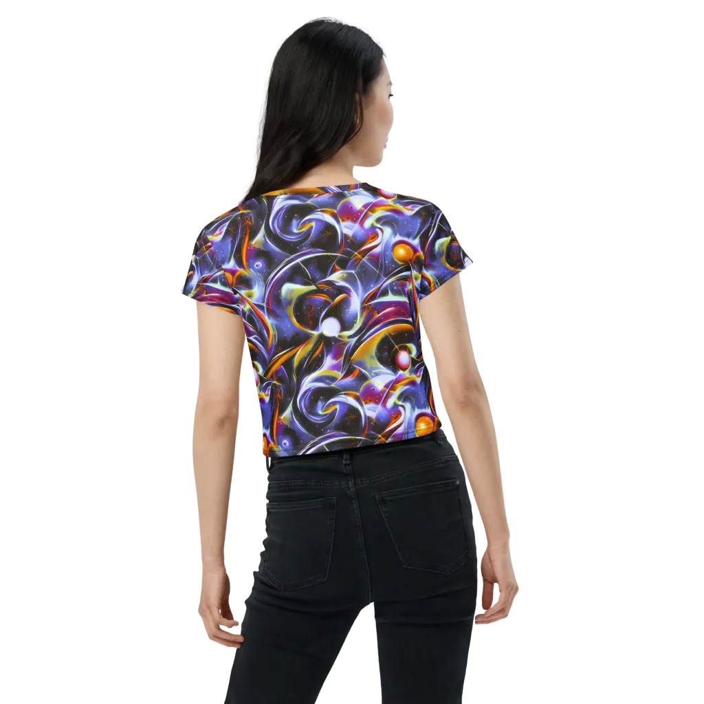Nebula Flux on Crop Tee — Back