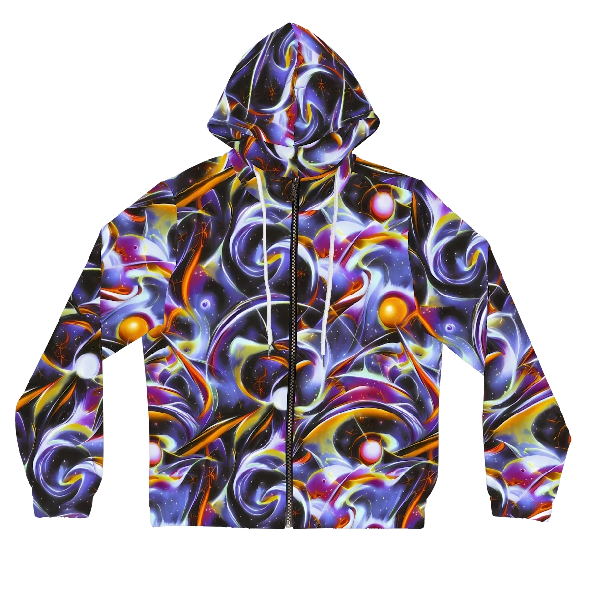 Nebula Flux on Women's Full-Zip Hoodie — Front