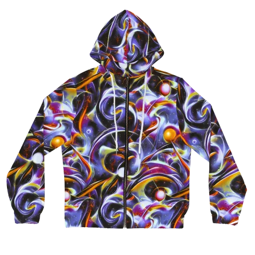 Nebula Flux on a Women's Full-Zip Hoodie