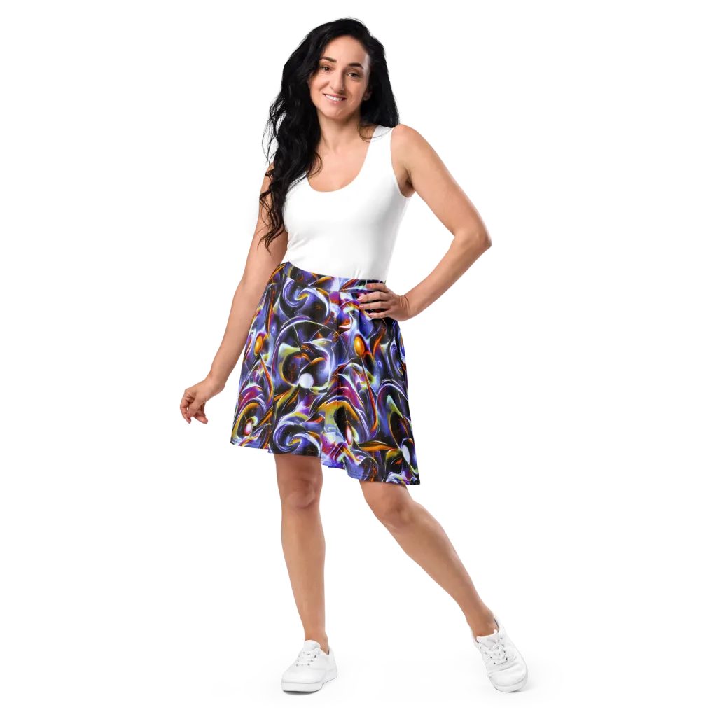 Nebula Flux on Skater Skirt — Front