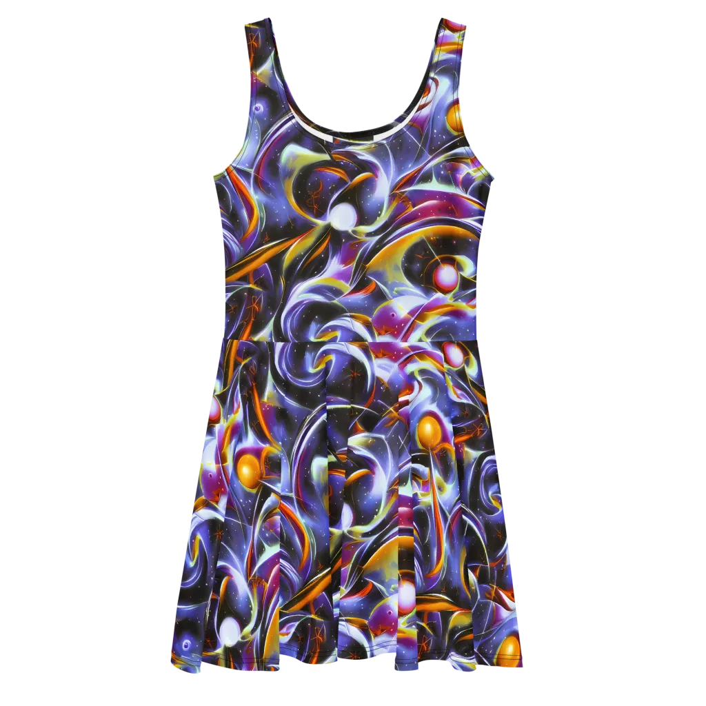 Nebula Flux on Skater Dress — Front