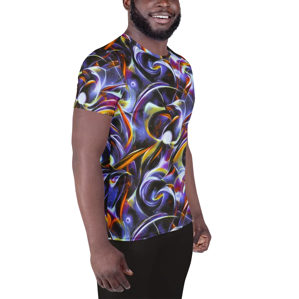 Nebula Flux on Men's Athletic T-Shirt — Right