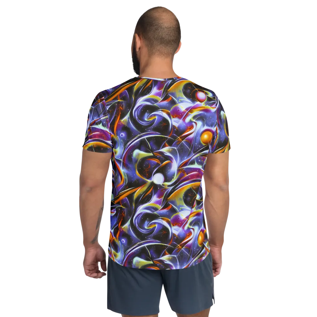 Nebula Flux on Men's Athletic T-Shirt — Back