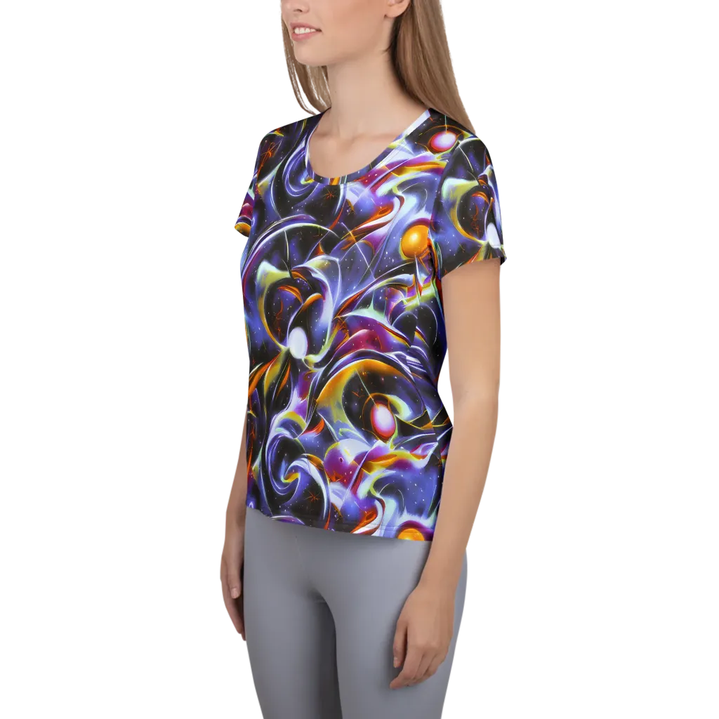 Nebula Flux on Women's Athletic T-Shirt — Left