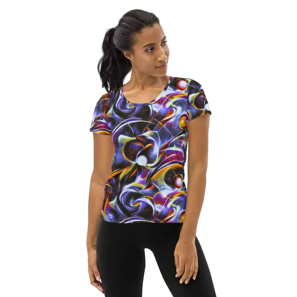 Nebula Flux on Women's Athletic T-Shirt — Front